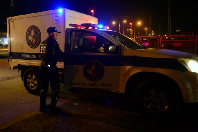 Members of the forensic police enter the Guayas 1 prison in Guayaquil, Ecuador, on October 6, 2023. Six inmates were killed Friday during a disturbance inside a Guayaquil prison, authorities said, in the latest deadly unrest to strike Ecuador's penal system.