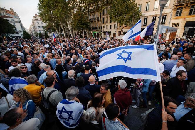Marcia a sostegno del popolo d'Israele a Marsiglia, 9 ottobre 2023.