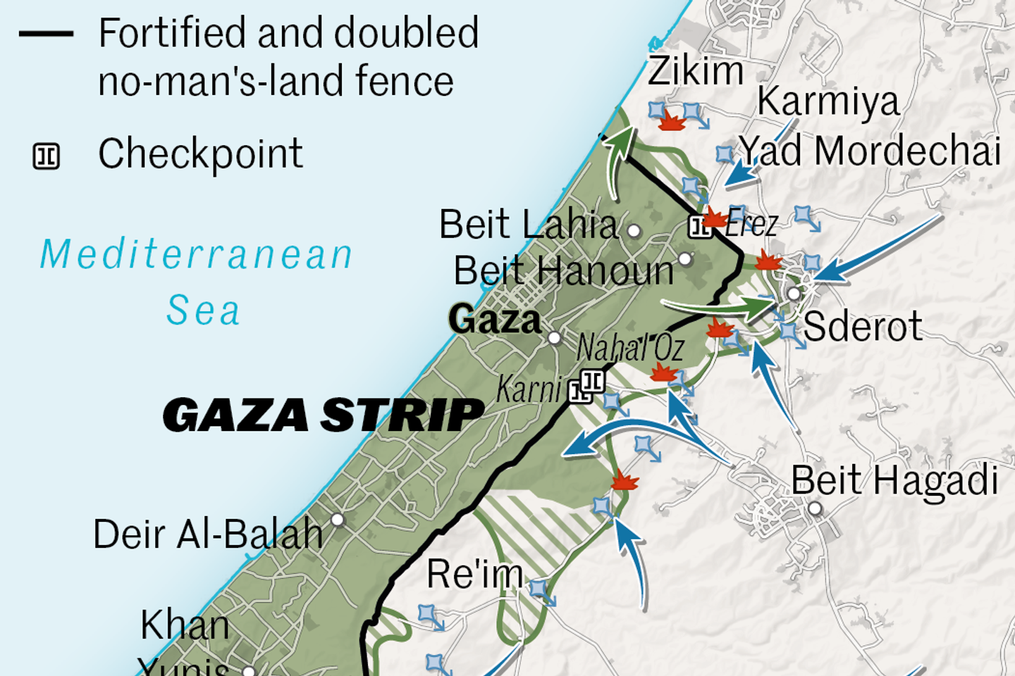 One map to understand how Hamas attacked Israel