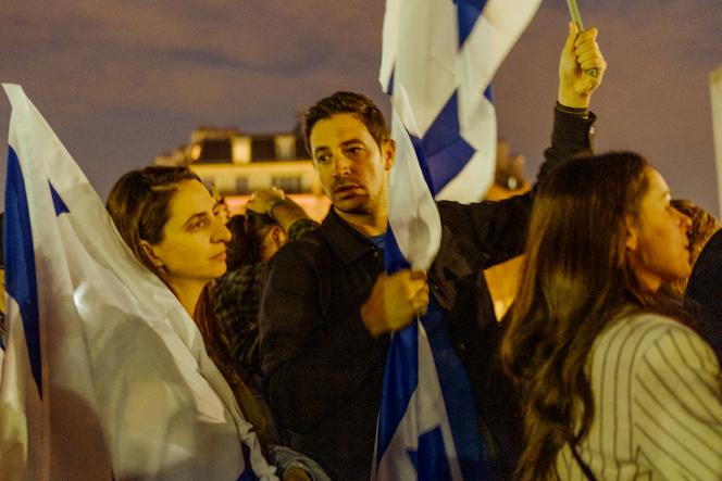 During a march in support of Israel, in Paris on October 9, 2023.