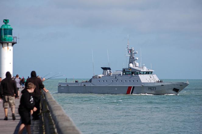 The Flamant patrol boat near Calais during a migrant rescue operation in August