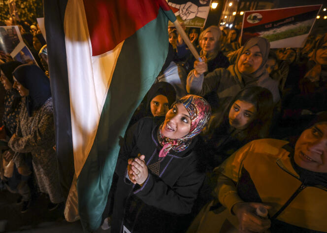 Una marcia filo-palestinese a Rabat, 7 aprile 2023.