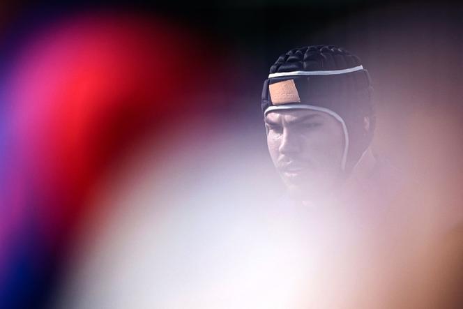 French team captain Antoine Dupont at practice in Rueil-Malmaison (Paris region), on October 11, 2023.