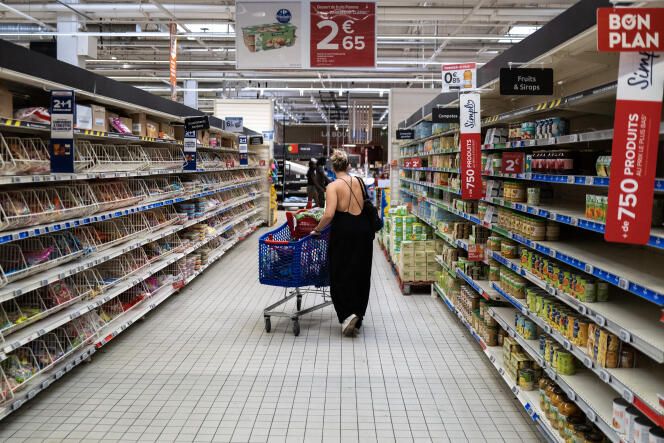 Una mujer hace compras en un supermercado de Toulouse, el 4 de septiembre de 2023. 