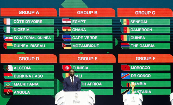 Lors de la cérémonie de tirage au sort de la phase finale de la Coupe d’Afrique des nations 2024, à Abidjan, le 12 octobre 2023.