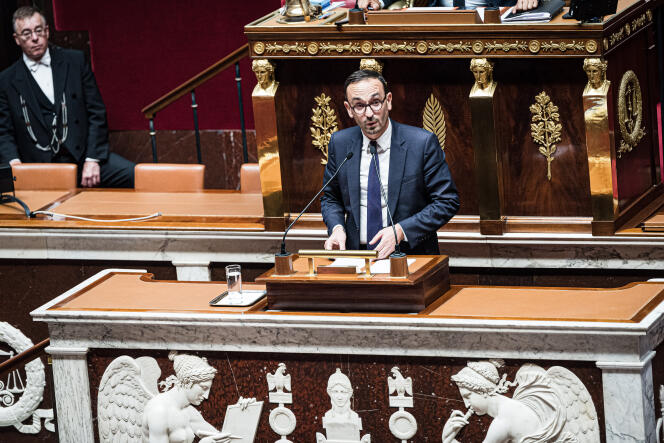 El Ministro de Cuentas Públicas, Thomas Cazenave, en la Asamblea Nacional, 27 de septiembre de 2023.