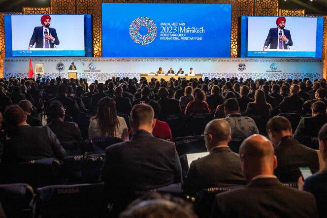 La reunión anual del Fondo Monetario Internacional y el Grupo del Banco Mundial, en Marrakech, el 13 de octubre de 2023.