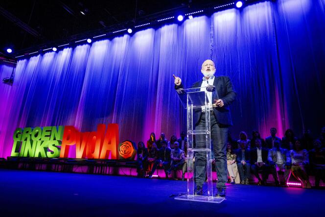 Le candidat de la Gauche verte et du Parti du travail, Frans Timmermans, le 14 octobre 2023 à Rotterdam.