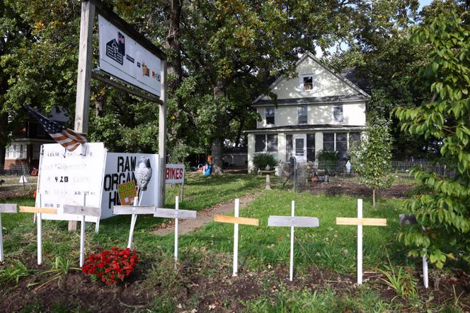 The home where a boy was killed and his mother critically injured after they were stabbed by a man who targeted them because they were Muslim in Plainfield, Illinois, October 15, 2023. 