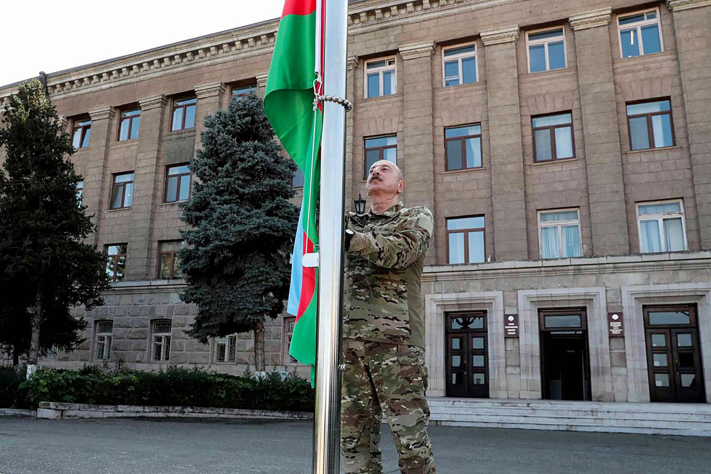 In Nagorno-Karabakh, the President of Azerbaijan raised the national flag in the capital of the region