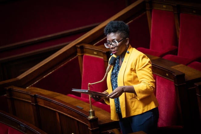 Danièle Obono, députée (LFI) de Paris, à l'Assemblée nationale, le 29 septembre 2023.
