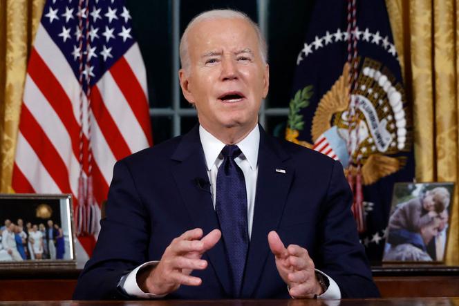 US President Joe Biden addresses the nation on the conflict between Israel and Hamas and the Russian invasion of Ukraine from the Oval Office of the White House in Washington, DC, on October 19, 2023.