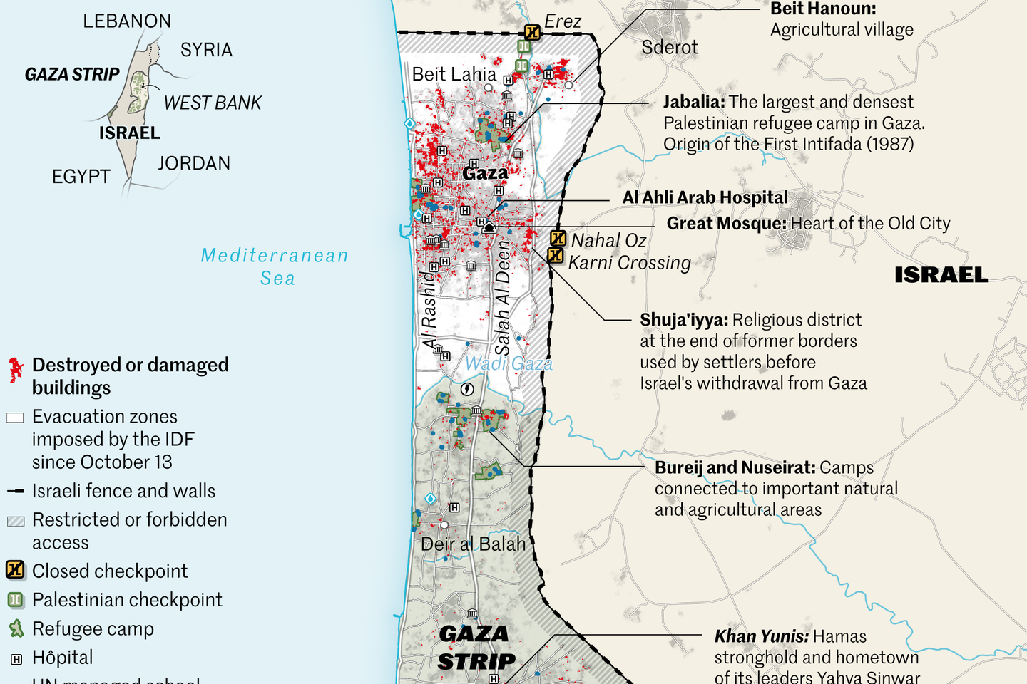 Israel-Hamas war: One map to visualize Gaza's hardest-hit areas since