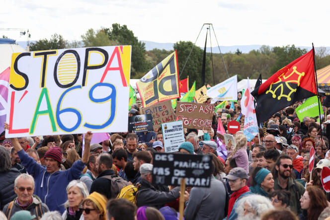 Manifestantes en Saix, 21 de octubre de 2023.