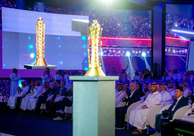 Au premier rang, le prince Mohammed Ben Salman lors de la présentation de l’Esports World Cup à Riyad, en Arabie saoudite, le 23 octobre 2023.