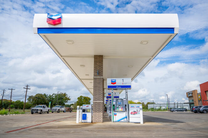 Une station-service Chevron, à Austin (Texas, Etats-Unis), le 23 octobre 2023.