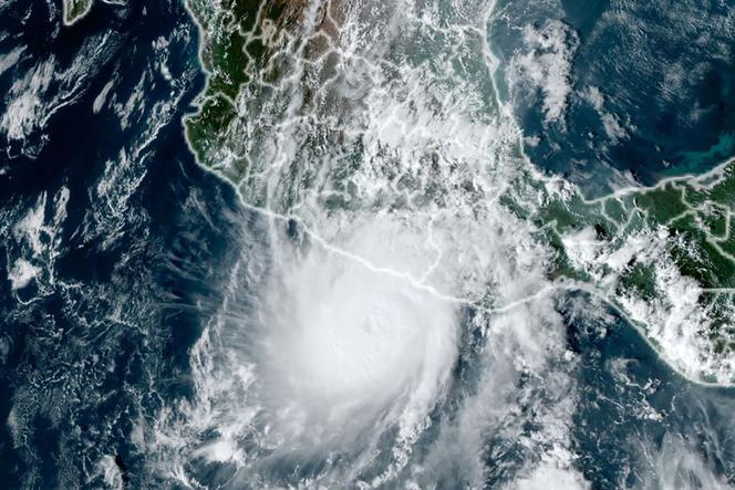 This handout picture courtesy of NOAA/RAAMB (National Oceanic and Atmospheric Administration / Regional and Mesoscale Meteorology Branch) taken on October 24, 2023 shows hurricane Otis approaching Mexico's southern Pacific coast.