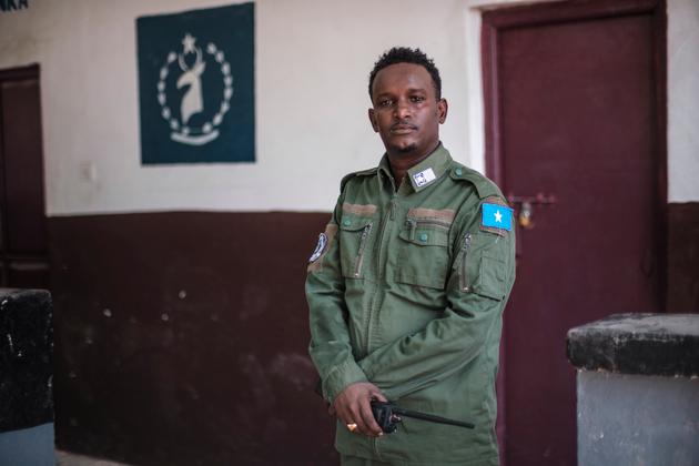 Lieutenant Nurredin Ali in Wadajir police station, Mogadishu, October 17, 2023.