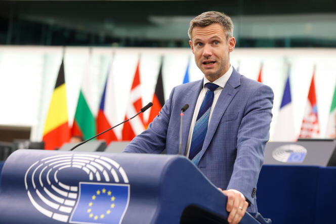 Pierre Karleskind, eurodéputé (Renew Europe) et président de la commission pêche à Bruxelles, lors d’une session plénière du Parlement européen, à Strasbourg, le 16 octobre 2023.