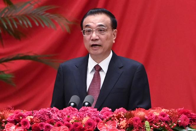 Alors premier ministre, Li Keqiang s’exprime lors d’une réception au Palais du peuple, à Pékin, le 30 septembre 2021.
