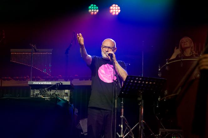 Brian Eno in concert at La Seine Musicale, Boulogne-Billancourt, France, on October 26, 2023.