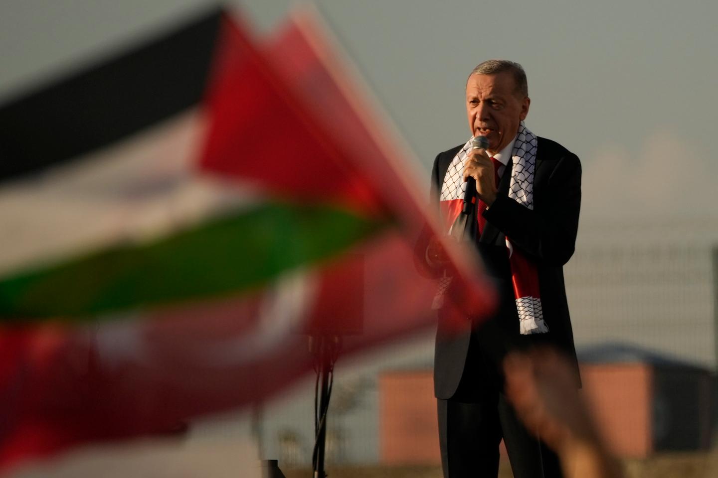Turkish President Erdogan champions the Palestinian cause, fiercely attacks Israel