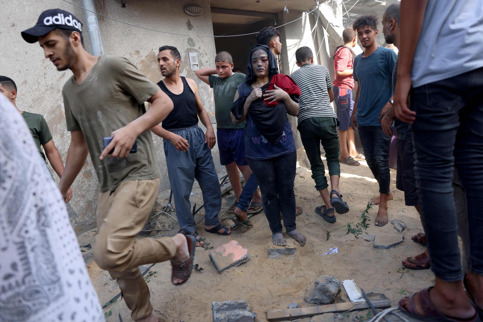 After an air strike in Rafah, southern Gaza Strip, October 30, 2023.