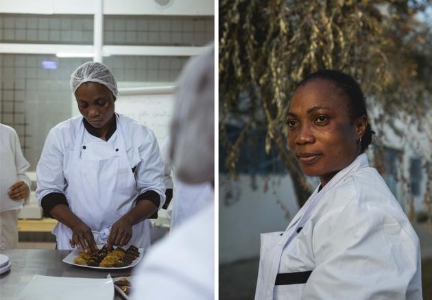 Rebecca Dyali, 34, from Côte d'Ivoire, participates in a training course for migrant women organized by the Ftartchi? organization, in Marsa, a northeastern suburb of Tunis, on October 17, 2023.