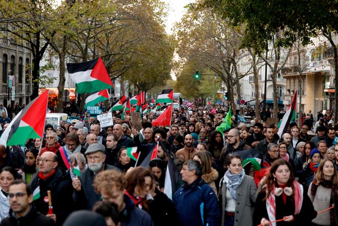 Manifestation en solidarité avec le peuple palestinien à Paris, le 4 novembre 2023.
