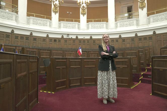 Beatriz Hevia, la présidente du Conseil constitutionnel chilien, issue du Parti républicain (extrême droite), à Santiago du Chili le 19 octobre 2023.