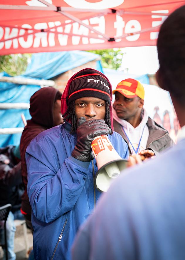 Mamadou, un compagnon en lutte, le 23 octobre 2023, à la Halte Saint-Jean, à Saint-André-lez-Lille (Nord).
