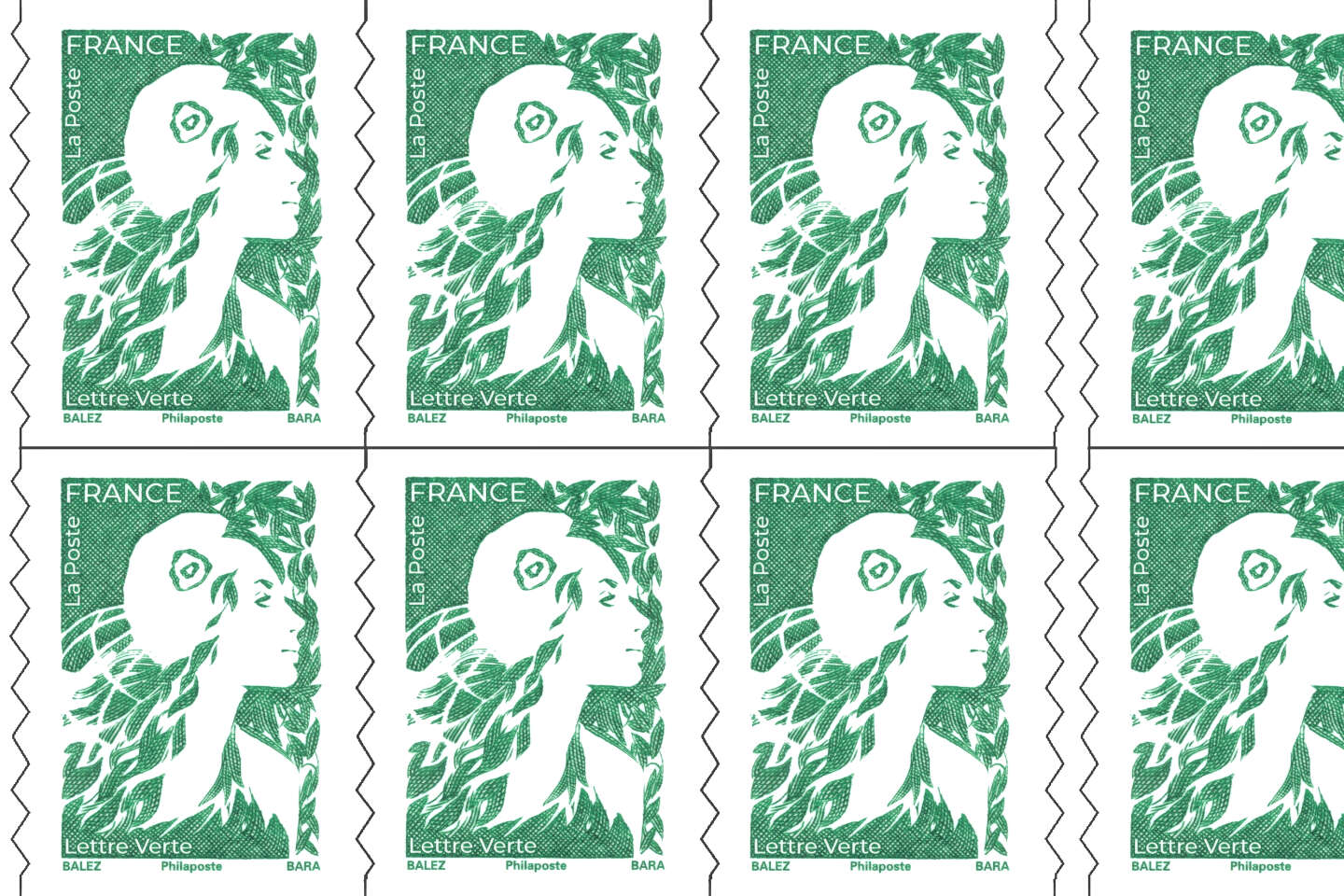 Carnet de 6 timbres Marianne - Bleu