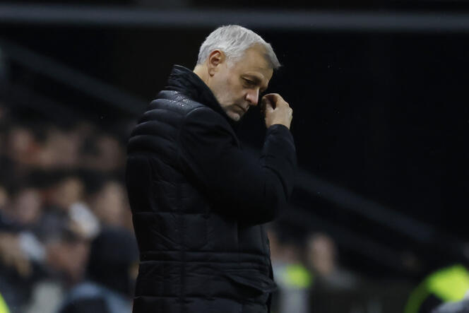 Bruno Genesio during the Europa League match against Panathinaikos, at Roazhon Park in Rennes, November 9, 2023.