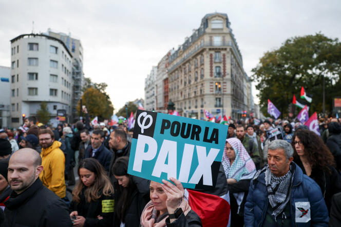 En la manifestación parisina por la paz en Oriente Medio, el sábado 11 de noviembre de 2023. 