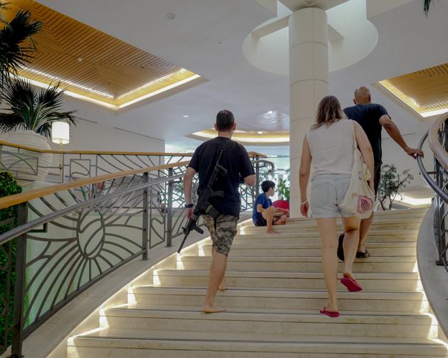 At the David Dead Sea Resort in Ein Bokek (Israel), where families from the Be'eri kibbutz are temporarily accommodated, on November 10, 2023.