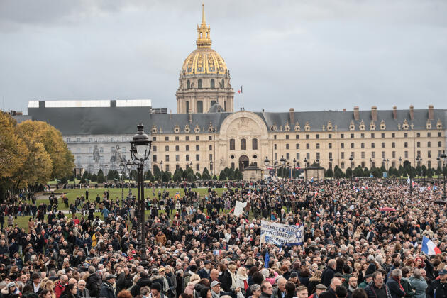 L’esplanade des Invalides, lors de la marche contre l’antisémitisme, à Paris, le 12 novembre 2023.