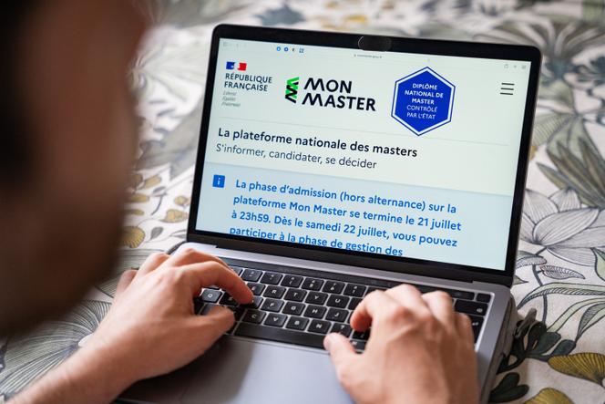 La plate-forme web pour les étudiants de l’enseignement supérieur, Mon master, en juillet 2023.