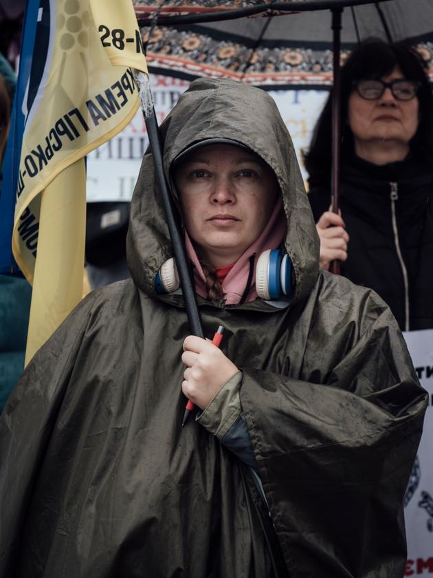 A demonstrator in Kyiv, November 12, 2023.