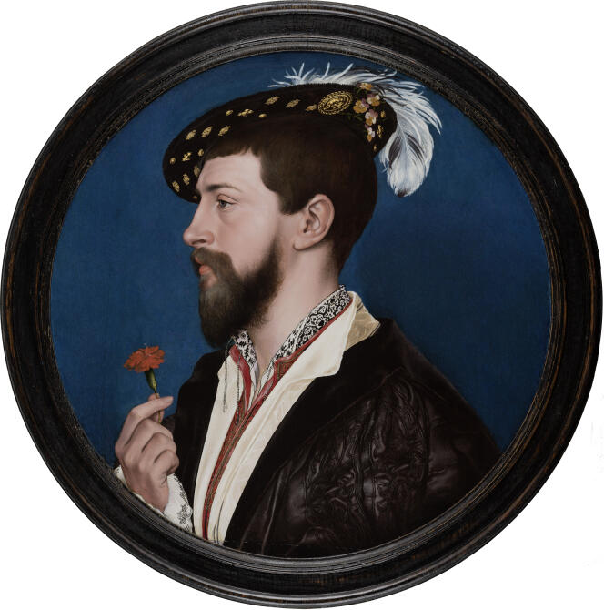 Inset portrait of Simon George of Cornwall (c. 1535-1540), by Hans Holbein the Younger.