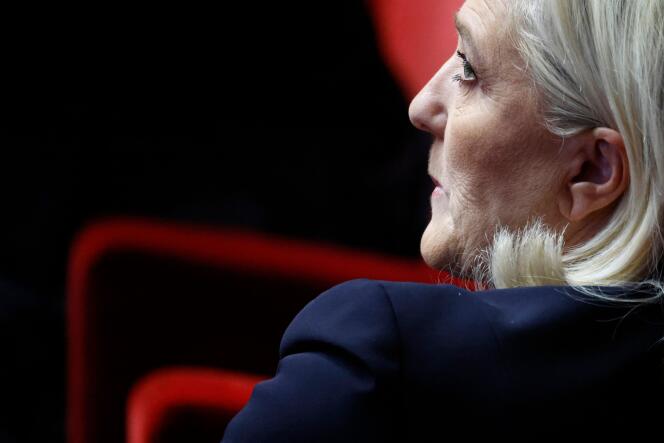 The president of the RN group in the National embly, Marine Le Pen, on November 14 in Paris.