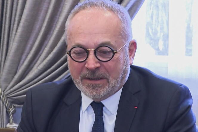 Le sénateur (Horizons) de Loire-Atlantique Joël Guerriau, sur une image tirée d'une vidéo diffusée par Télé Liban, le 13 février 2020. 