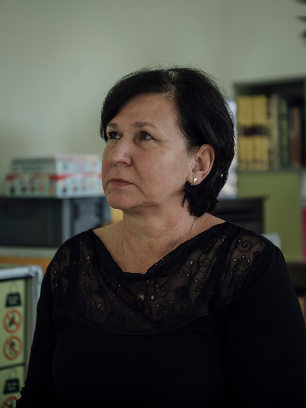 Natalya Khartchenko, vice-principal of School Number 3, Bucha, November 20, 2023.
