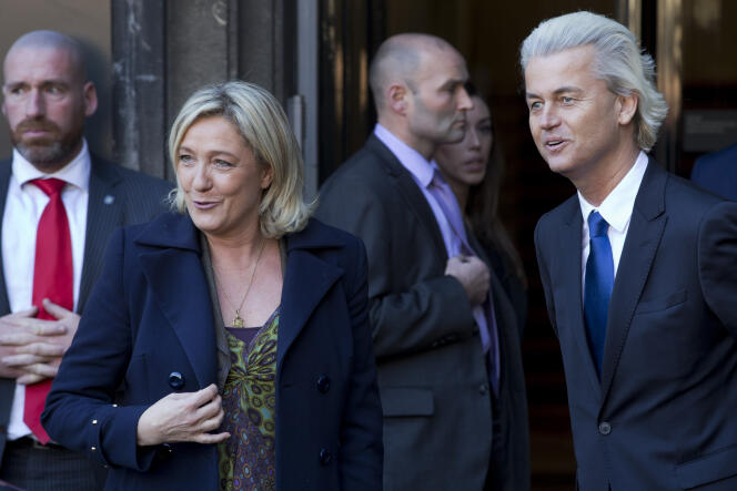 Marine Le Pen y Geert Wilders, 13 de noviembre de 2013, en La Haya (Países Bajos). 