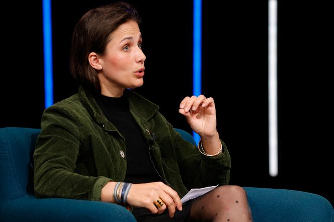 Anaïs Voy-Gillis, lors d’une conférence à Aubervilliers (Seine-Saint-Denis), le 6 février 2022.