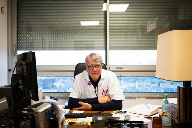 François Lhote, Head of Internal Medicine at Delafontaine Hospital, Saint-Denis (northern Paris suburb), in his office, November 27, 2023.