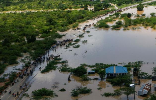 Flooding in Hola, Kenya, November 23, 2023.