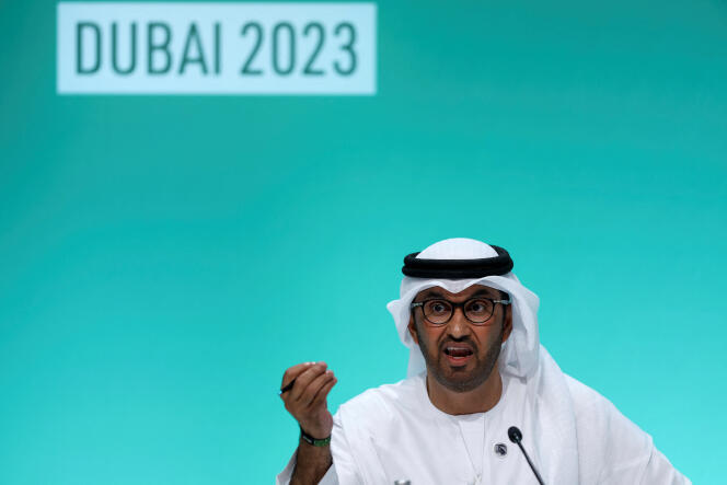 El presidente emiratí de la COP28, Sultan Al-Jaber, en la inauguración de la conferencia, en Dubai, el 30 de noviembre de 2023. 