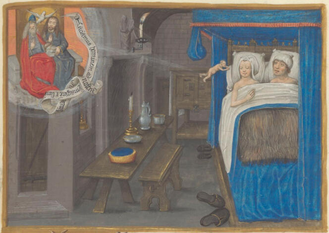 Enluminure « Conception », Paris, Bibliothèque de l’Arsenal, ms. 5206, fol. 174r, v. 1490