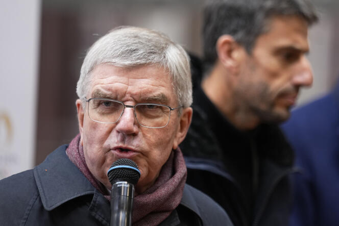 Thomas Bach, the president of the International Olympic Committee, in Saint-Denis (Seine-Saint-Denis), December 1, 2023. 