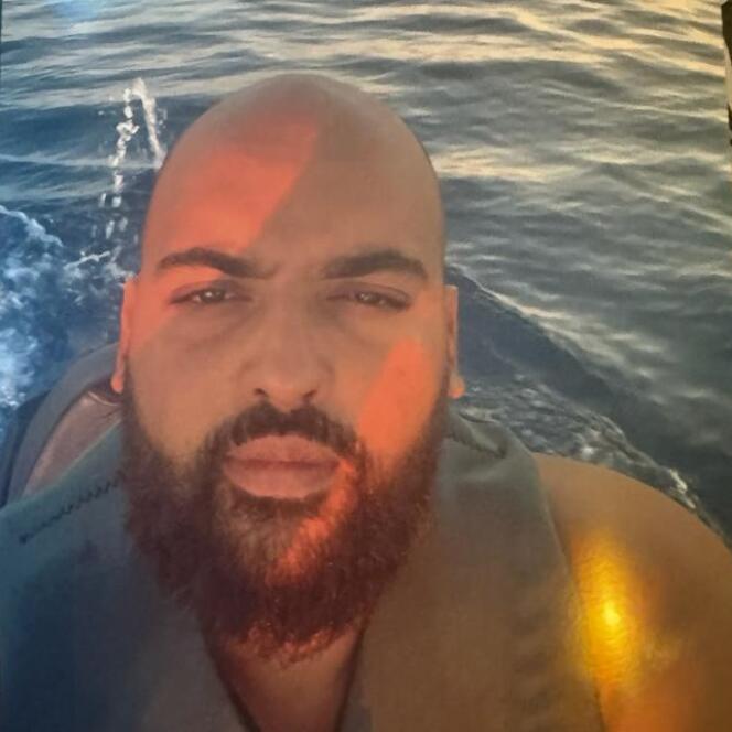 Frenchman Ismail Snabi on a sea sccoter a few minutes before being arrested by the Algerian coast guard, August 29, 2023.